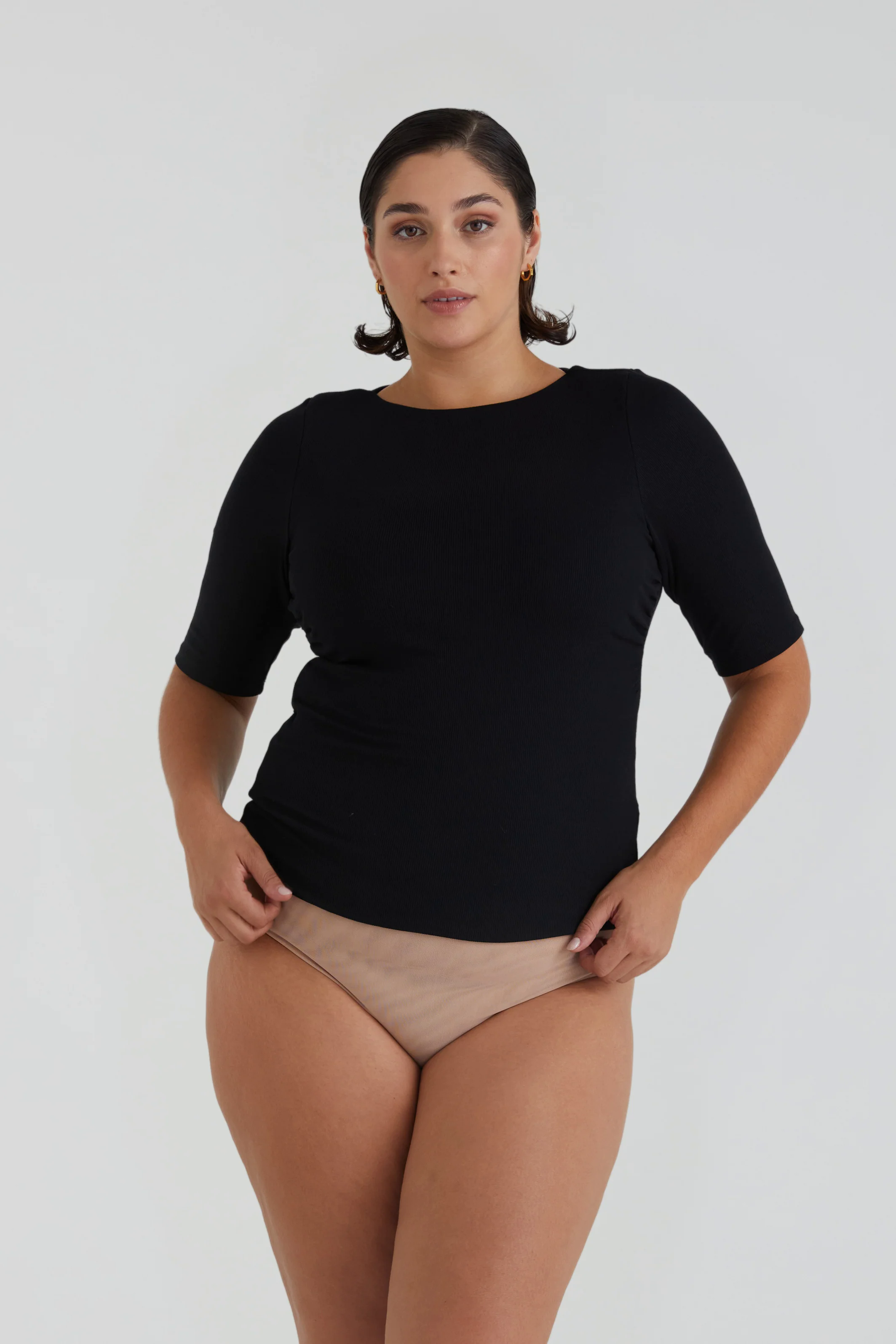 Busty Basics - Boat Neck Half Sleeve
