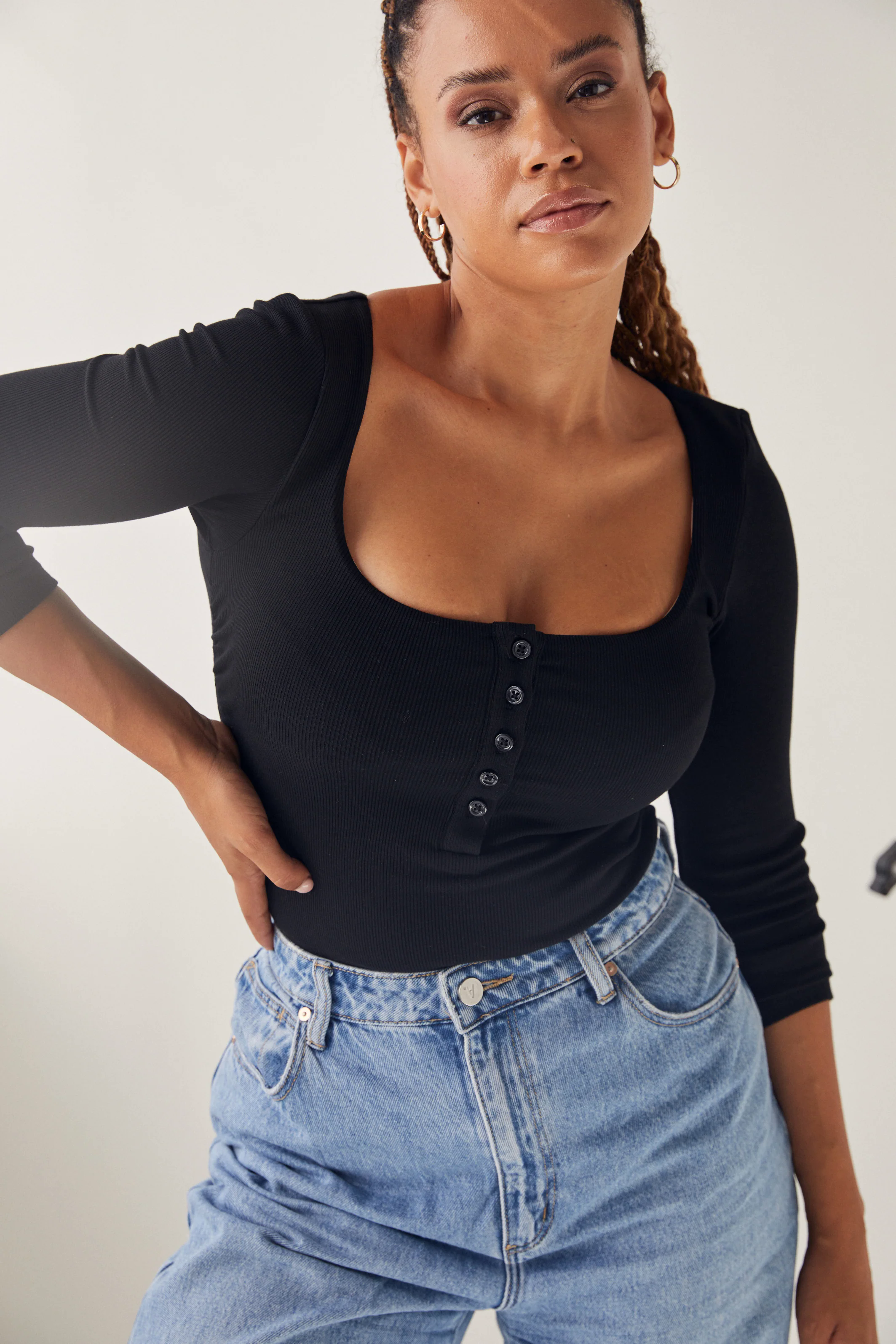 Busty Basics - Henley Top