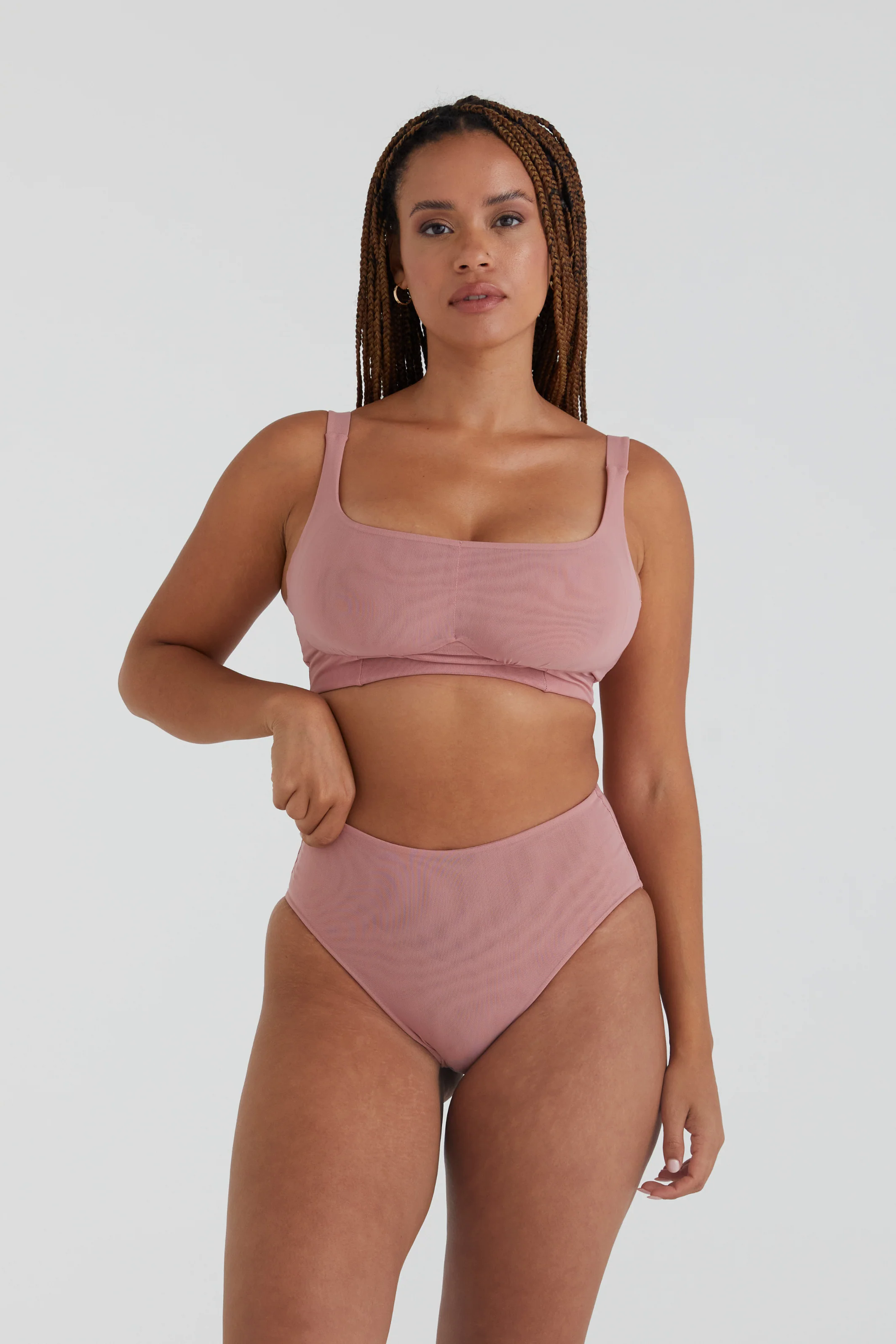 BUSTY BASICS CROP - ROSEWOOD